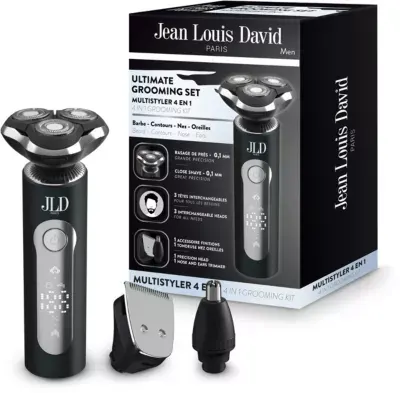 Jean Louis David - Tondeuse Barbe Ultimate Grooming Set 4 En 1 — coloris Noir