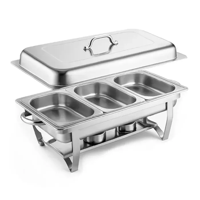JEOBEST Chafing Dish Buffet 9L Buffets Chauffants Chauffe Plat Cadres Pliables pour Restaurants Fêtes Buffets Banquets