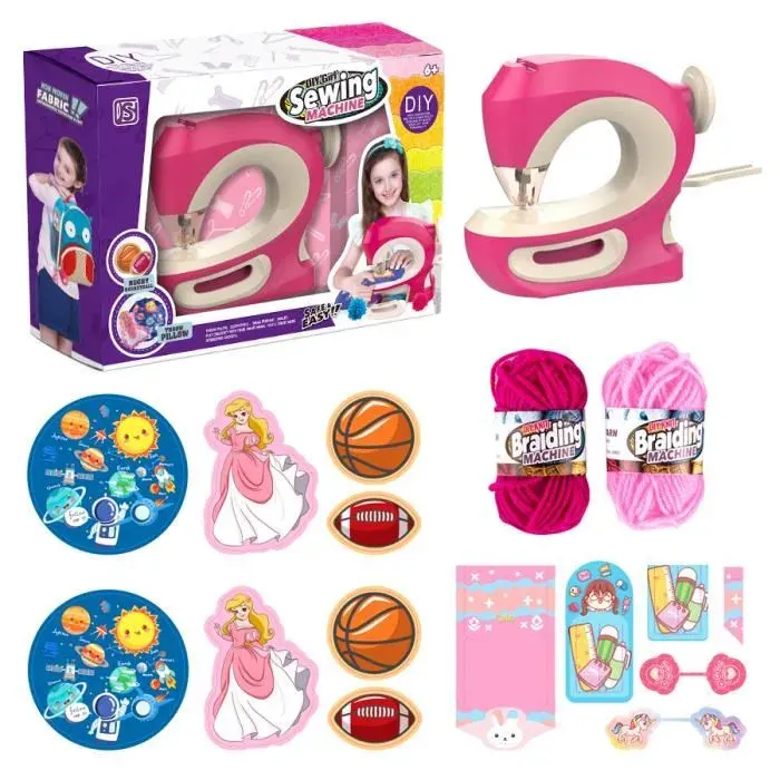 Jouets de Machine à Coudre - AMOUNE - Modèle JEU DE MODE - Rose - 6 W - Simplifié