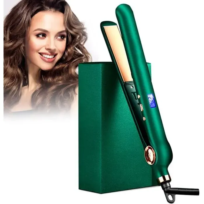 JOULLI Lisseur Cheveux Fer à Lisser Professionnel Ionique Eclat Protect Anti-frisottis Ecran LCD température constante