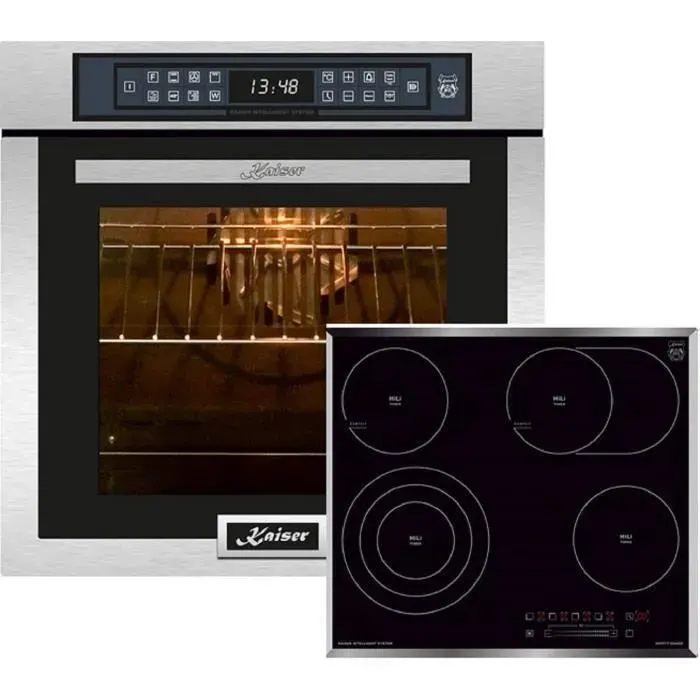 Kaiser EH 6306 R +KCT 6715 F Four à encastrerinox79L 15 ft. + table de cuisson vitrocéramique 60 cm