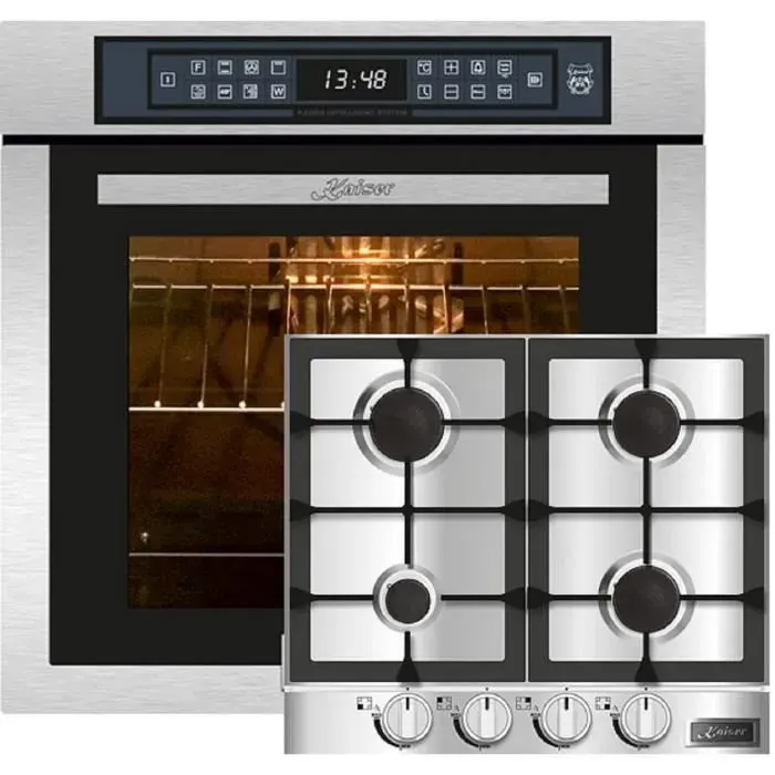 Kaiser EH 6306 R+KG 6357 Four à encastrerinox79L +plaque de cuisson gaz 60cm