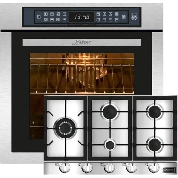 Kaiser EH 6306 R + KG 9357 Four à encastrerinox79L 15 ft. +plaque de cuisson gaz 86cm