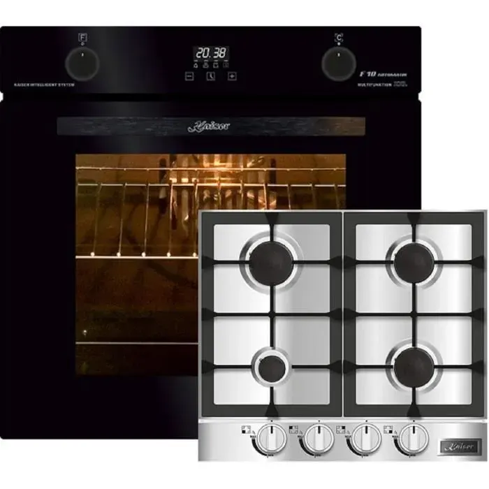 Kaiser EH 6367 +KG 6357 Four électrique Autonome 79L10 fonctions+plaque de cuisson gaz 60 cm