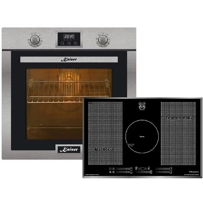 Kaiser Ensemble de cuisson à induction EH 6323 + KCT 777 FI La Perlefour électrique + plaque à induction 77 cm