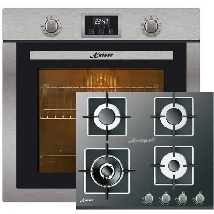 Kaiser Four Set EH 6323 + KCG 6382 Autonome Inox Four électrique+plaque de cuisson gaz 60 cm