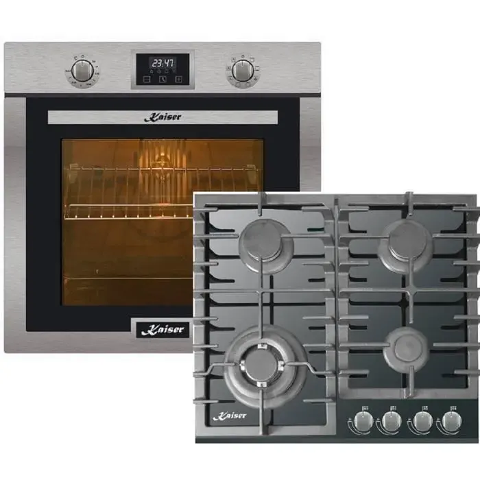 Kaiser Four Set EH 6323 + KCG 6383 Autonome Inox Four électrique+plaque de cuisson gaz 60 cm