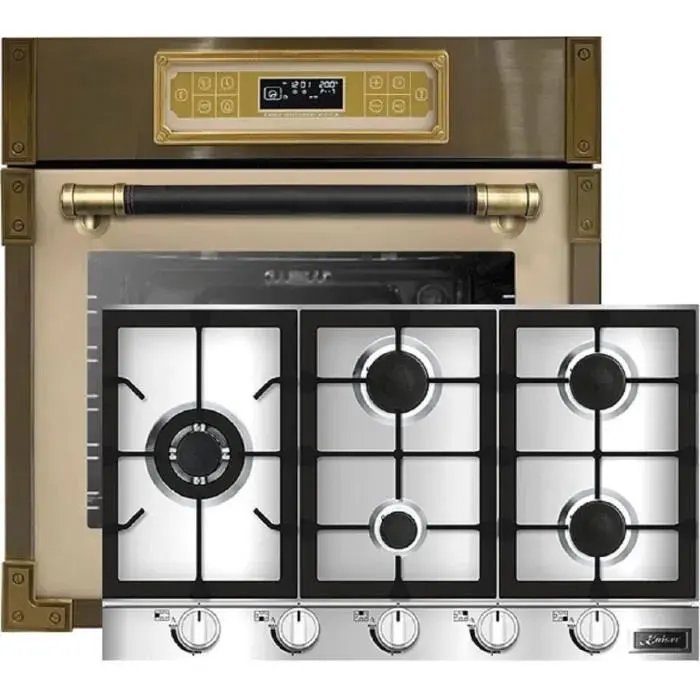 Kaiser FOUR Set EH 6726 ElfAD+KG 9357 Retro four encastrable 80L + table de cuisson à gaz 90cm