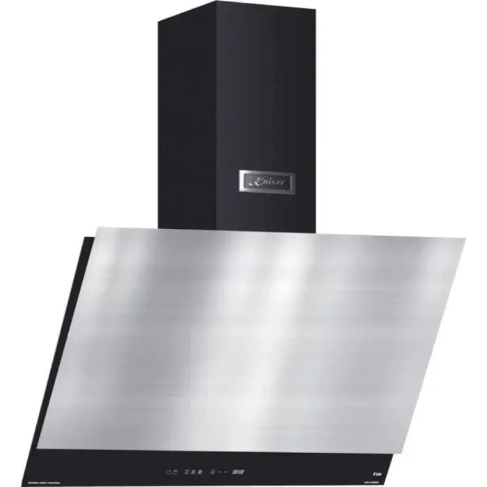 Kaiser Hotte murale inclinée 60 cm inox+noir • Hotte aspirante AT 6410 FR Aspiration périphérique • Évacuation/recyclage • 1250m³/h