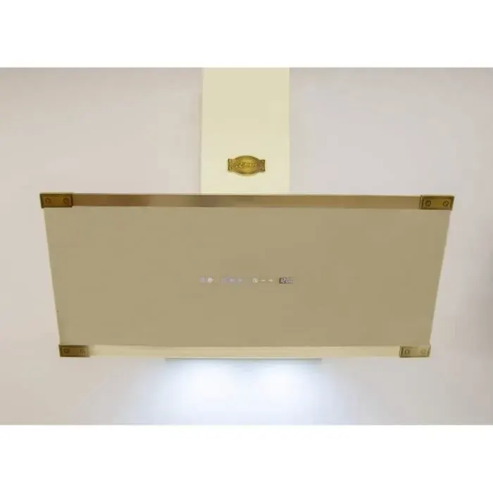 Kaiser Hotte murale inclinée AT 9445 ElfAD Eco • Hotte aspirante Art Deco Ivoire & Antique Gold • 1250 m³/h • Classe A