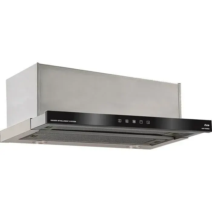 Kaiser Hotte télescopique encastrable 60cm EA 644 Hotte aspirante Verre noir•TouchControl•ClasseA•groupe filtrant intégré 910m³/h