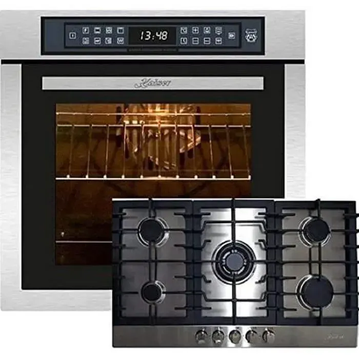 Kaiser Set four EH 6306 R + KG 9356 Turbo four à encastrer 79L grill 15 ft.+ cuisinière à gaz encastrable 90cm 38 Kw WOK