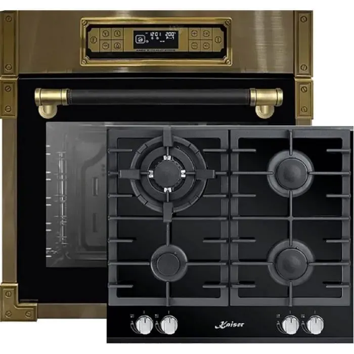 Kaiser Set four EH 6726 AD+KCG 6380 Four encastrable rétro 80LFour électrique +plaque de cuisson à gaz encastrable 60cm