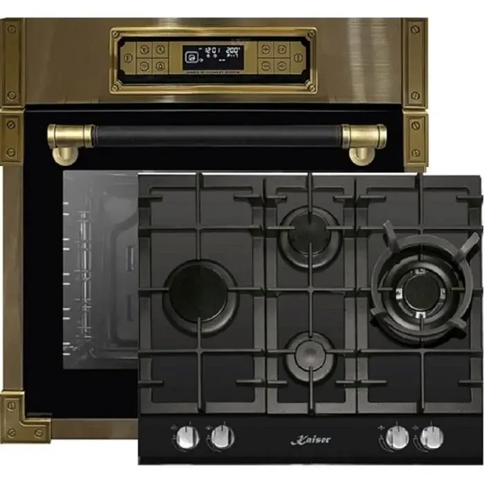 Kaiser Set four EH 6726 AD+KCG 6394 Retro four encastrable 80LFour électrique +plaque de cuisson à gaz encastrable 60cm