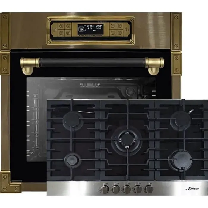 Kaiser Set four EH 6726 AD+KCG 9386 Retro four encastrable 80LFour électrique + table de cuisson gazCuisinière encastrable