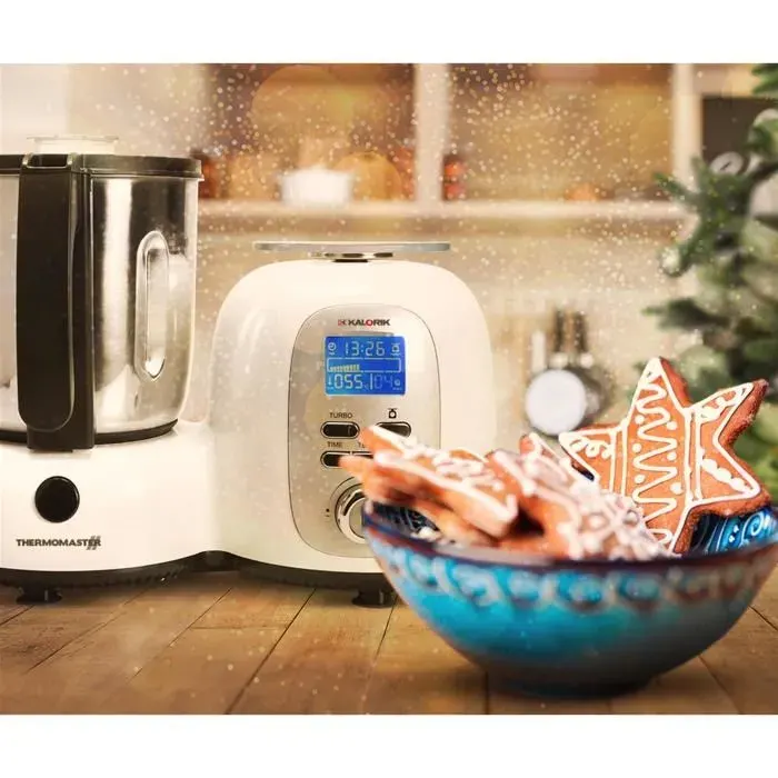 KALORIK - TKG HA 1020 - Robot de cuisine multifonction - 2 L - avec balance - 10 vitesses - écran digital - 1500 W - Blanc