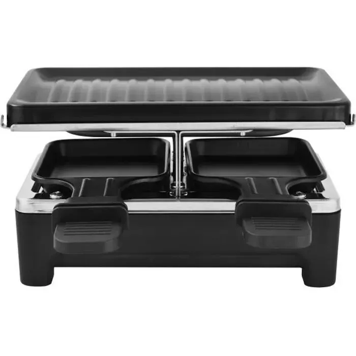 KALORIK - TKG RAC 1018 - Raclette 2 personnes avec plaque de gril rainurée en fer lavable au lave-vaisselle - 400 W – Noir