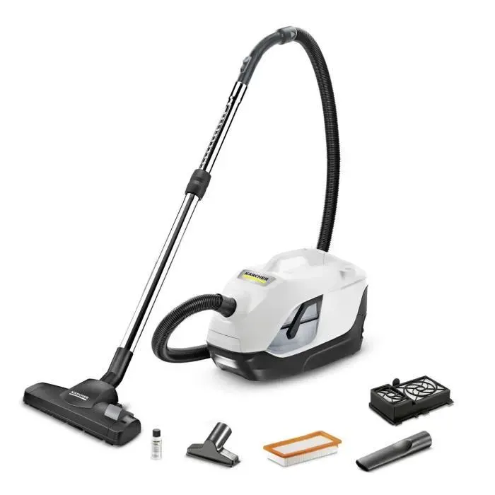 KARCHER DS 6 - Aspirateur sans sac avec filtration par eau - 650 W - Rejette un air plus frais et dépoussiéré à 9995 %
