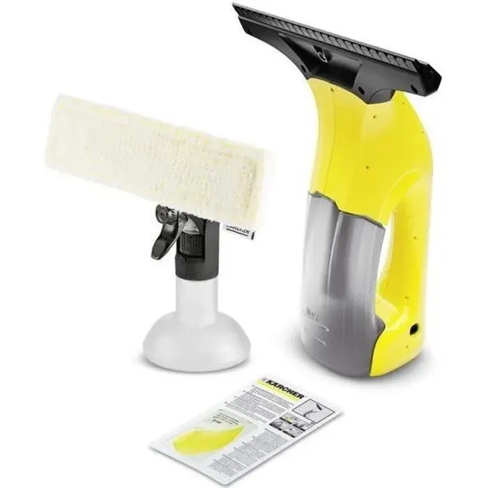 KARCHER - Raclette à vitres - sans fil - autonomie 25 min - 51 dB - WV 1 PLUS - jaune/noir - 16332030