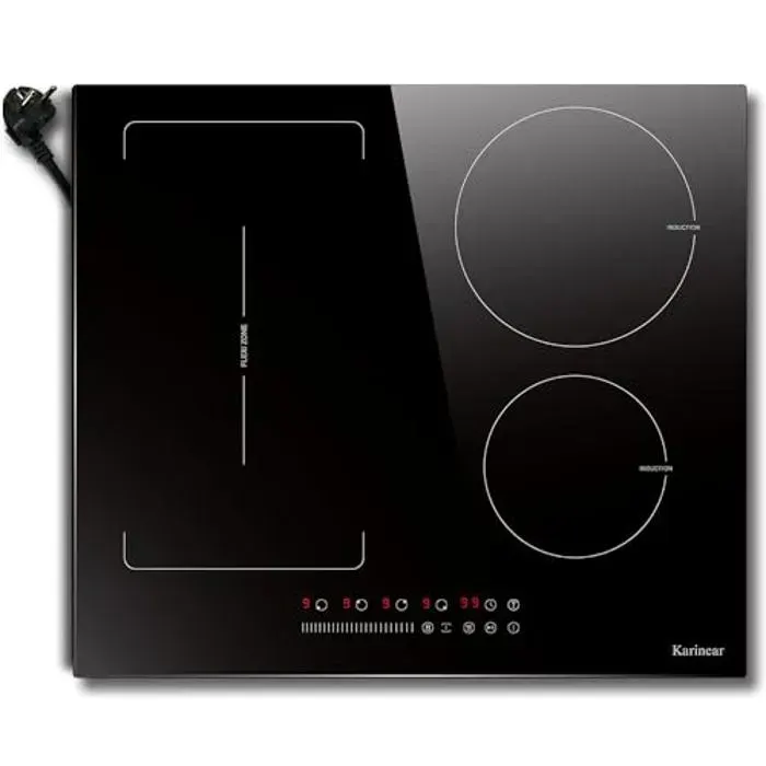 Karinear Plaque de Cuisson Induction - 4 Foyers avec Zone de Pont - Encastrable - 60cm - VDE