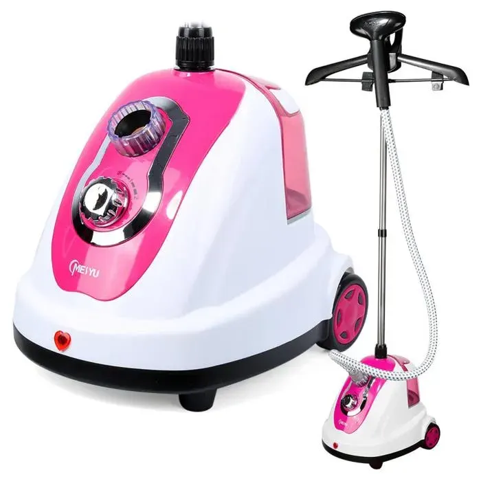 KEDIA Defroisseur Vertical Steamer 1700W Excellentes Performances Spécifications Européennes Six Fonctions Vapeur Rose