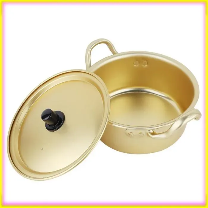 keenso Pot de nouilles coréen Korean Ramen Noodle Pot Korean Yellow Aluminum Stockpot electromenager chauffante 20 cm / 79 pouces