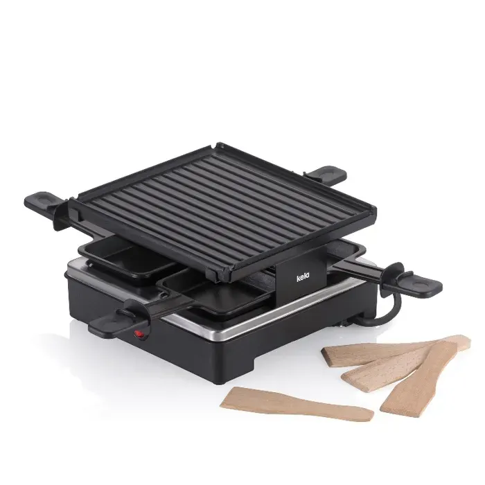 KELA Raclette/Grill Geneva fonte daluminium noir 4 personnes 215x215x120cm KL-10048