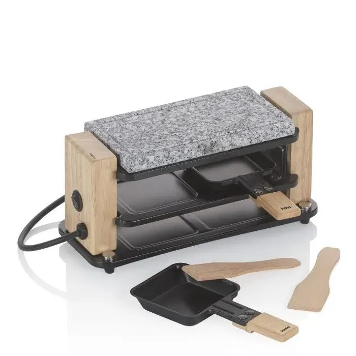 KELA Raclette/Stone Bedretto Granite noir 2 personnes 270x110x130cm KL-16624