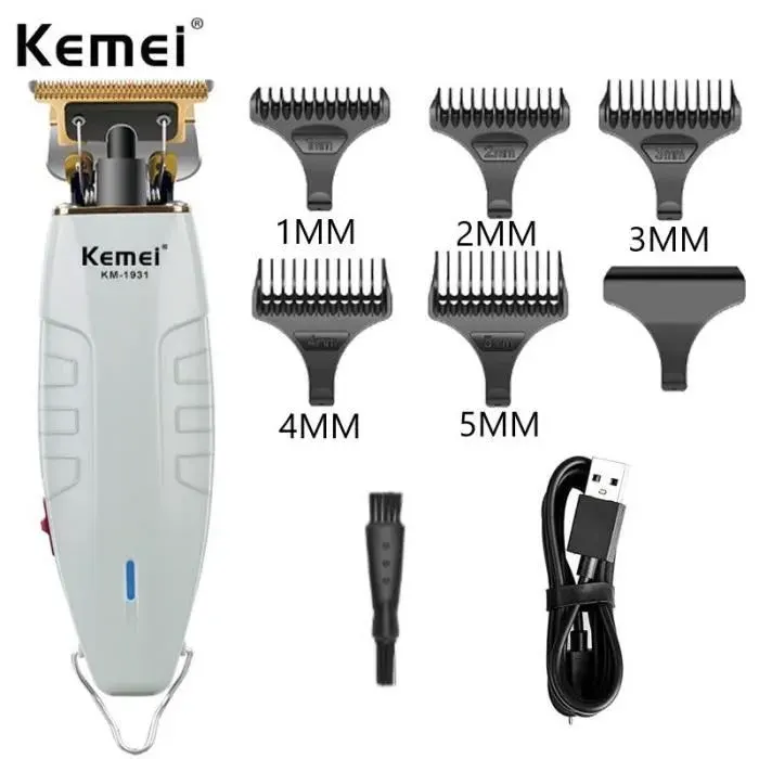 Kemei KM-1931 – tondeuse à cheveux professionnelle pour hommes électrique sans fil rétro avec bord bouddha A1