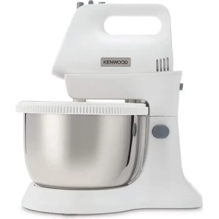 KENWOOD HMP32.A0WH - Batteur électrique Chefette - Bol rotatif - 5 vitesses + fonction turbo - Fouets et pétrins acier inoxydable