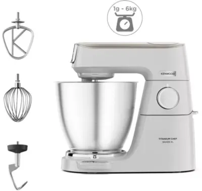 Kenwood - Robot Pâtissier Kvl65.009wh Titanium Chef Baker Xl