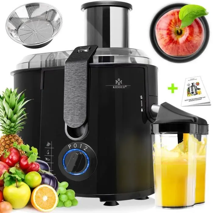 KESSER® Centrifugeuse pour fruits et légumes en acier inoxydable 1100 W noir