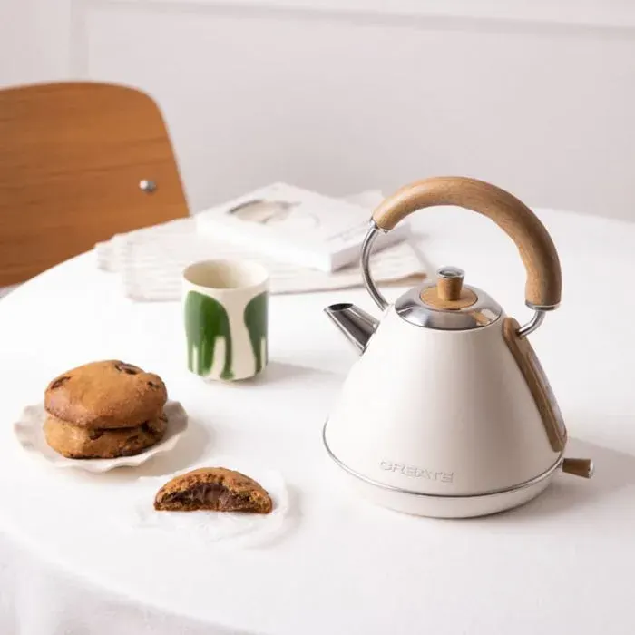 KETTLE RETRO - Bouilloire électrique 1L Blanc cassé