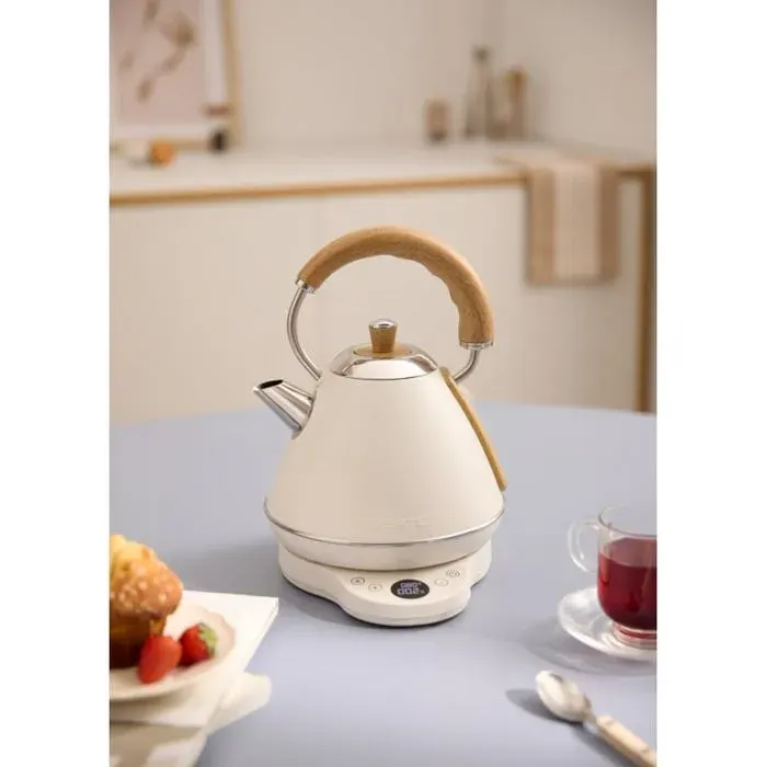 KETTLE RETRO PRO - Bouilloire électrique de 1 L avec contrôle de la température Blanc cassé