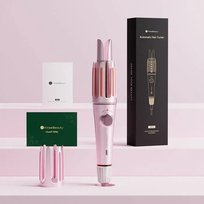 kinseiBeauty Fer à boucler - Auto-boucleur 28mm - Céramique - Température réglable - Rose