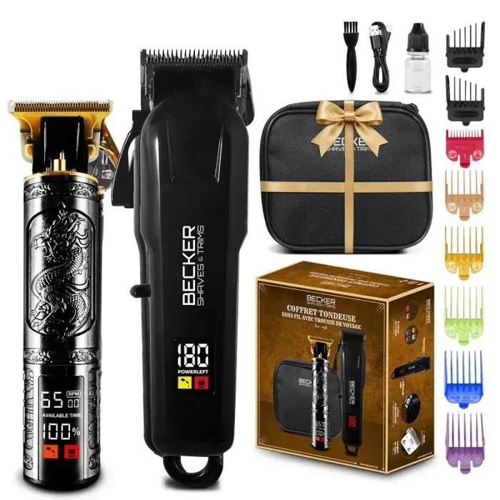 Kit 2 tondeuses - BECKER SHAVES ET TRIMS - STRIM XP - Sans fil - Autonomie 180 min - Lames acier inoxydable