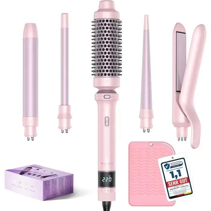 Kit boucleur 5 en 1 wavy 9–25 mm lisseur + boucleur température réglable format voyage