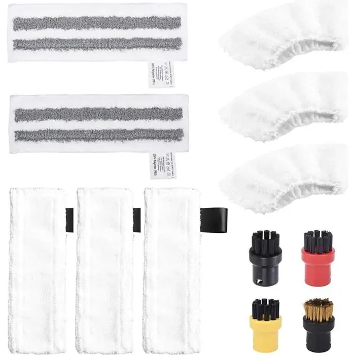 Kit daccessoires de 12 pièces pour nettoyeurs vapeur Kärcher Easyfix SC2 SC3 SC4 SC5 comprenant un ensemble de chiffons e