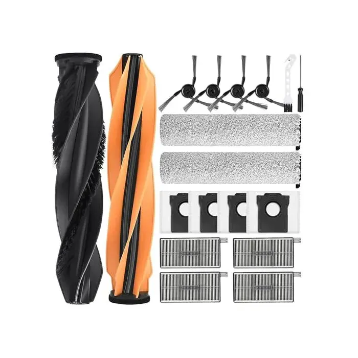 Kit daccessoires - FURNETRA - Compatible Dreame Aqua10 Ultra Roller - 4 sacs 32L - 4 brosses latérales - 2 rouleaux + 2 brosses