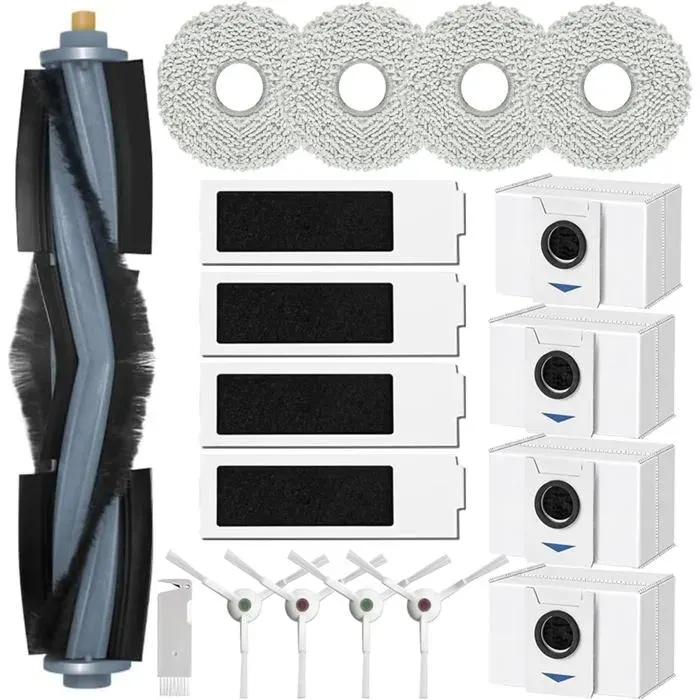 Kit DAccessoires Pour Ecovacs Deebot T20 Omni/T20E Omni Aspirateur RobotPièces De Rechange Avec 1 Brosse Principale4 Sacs À Pou