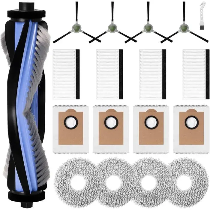 Kit DAccessoires Pour Lefant M3 / M3 Max / M3 Gen2 / M3 Ultra Robot Aspirateur 1 Brosse Principale 4 Filtres 4 Chiffons[BC762]