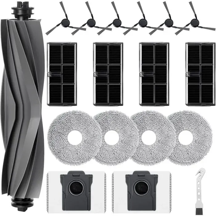 Kit DAccessoires Pour Mova E40 Ultra Robot Aspirateur 1 Brosse Principale 6 Brosses Latérales 4 Filtres 4 Chiffons 2 S[BC763]
