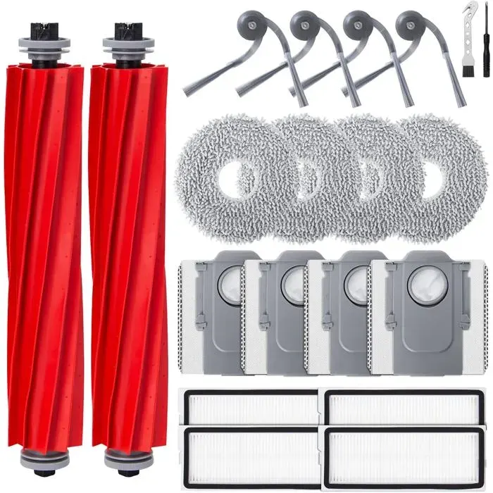 Kit daccessoires pour QV 35A /QV 35S/QR 798 Robot Aspirateur2principales4 filtresChiffonspoussièrelatérales1 propretournevis