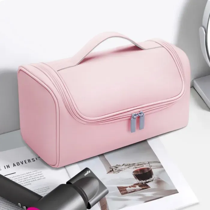 Kit daccessoires pour sèche-cheveux PU conception ergonomique grande capacité style tendance résistant à lusure rose