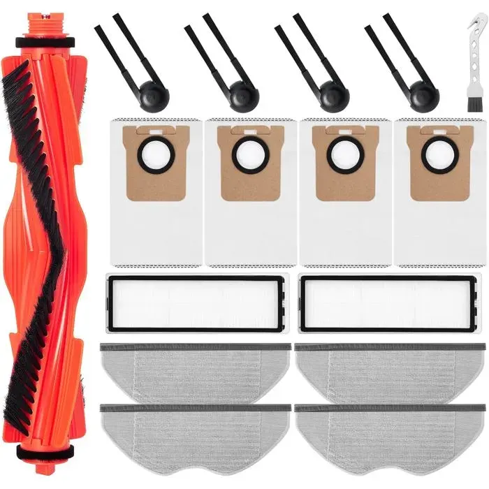 Kit DAccessoires Pour Xiaomi H40 Robot Aspirateur 1 Brosse Principale 4 Brosses Latérales 2 Filtres 4 Chiffons 4 Sacs[BC1095]