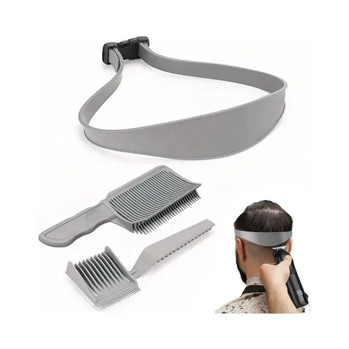 Kit de coiffure pour hommes avec dégradé de couleurs ensemble de 3 peignes à cheveux réglables tondeuse en silicone
