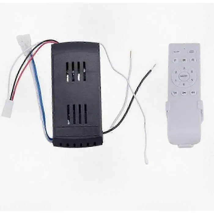 Kit de télécommande universelle pour ventilateur de plafond - 6 vitesses Fonction minuterie 1H 2H 4H - Maison - Noir et blanc
