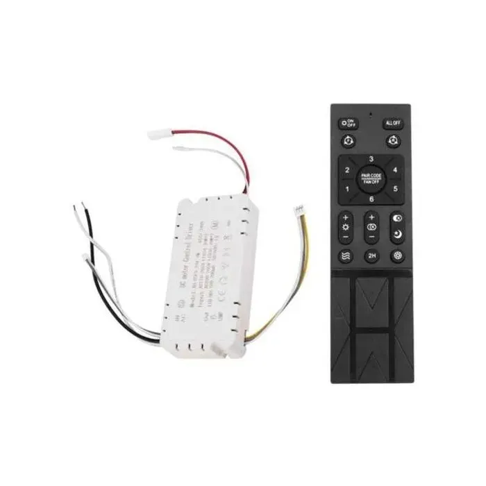 Kit télécommande ventilateur – 6 vitesses variateur lumière 110-265V – pour plafond – Noir/Blanc