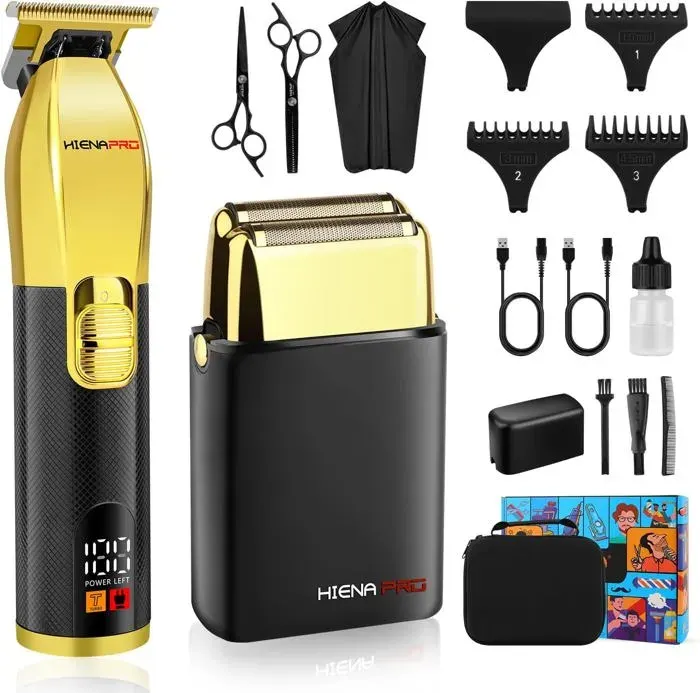 Kit tondeuse 2 en 1 - CHOUMICHA SAVEURS - Rasoir à film - Charge USB - 3 peignes inclus - Autonomie 60 min