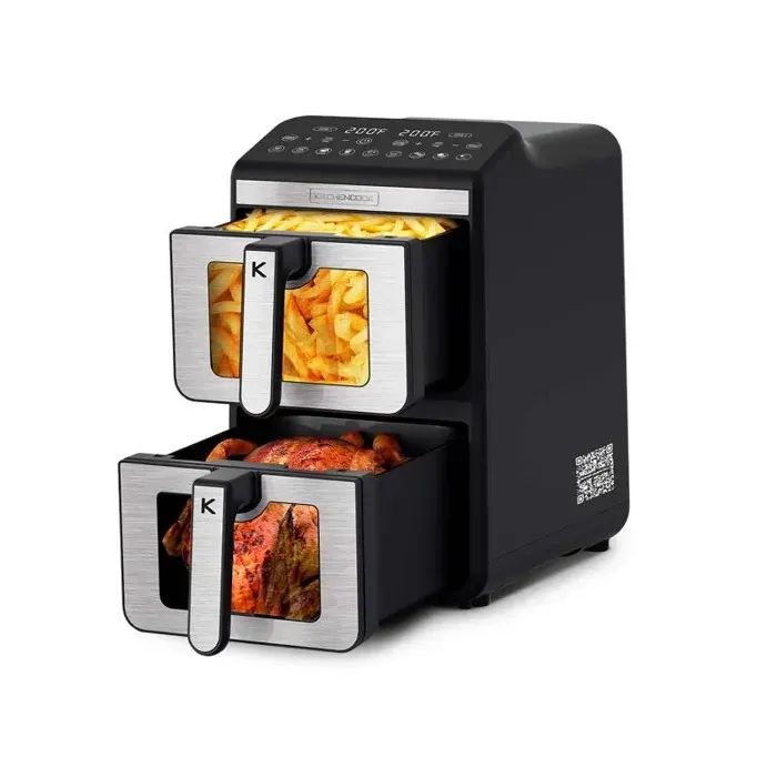 Kitchencook - Airflow 11 - Double Friteuse à Air Verticale 11l - 7 Programmes